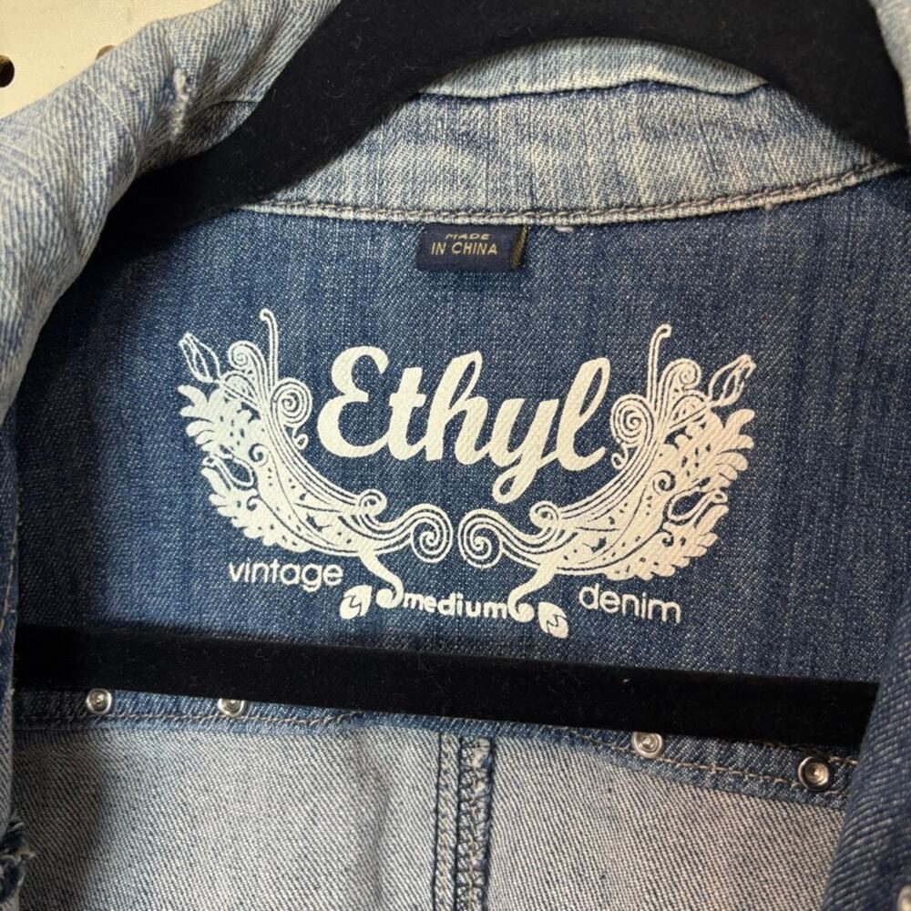 Ethyl Basic Jean Jacket Stretch Everyday Seasonal M Y2K - Picture 3 of 5
